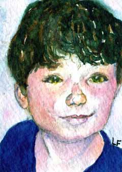 February Award - "Happy Boy" by Laurie Farrington, Bethesda MD - Watercolor